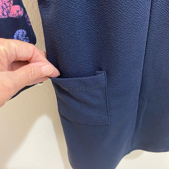 1st Kiss Little Girls Navy Jumper Dress w/Long Sleeve Top w/Hearts - S (4/5) - Picture 3 of 8